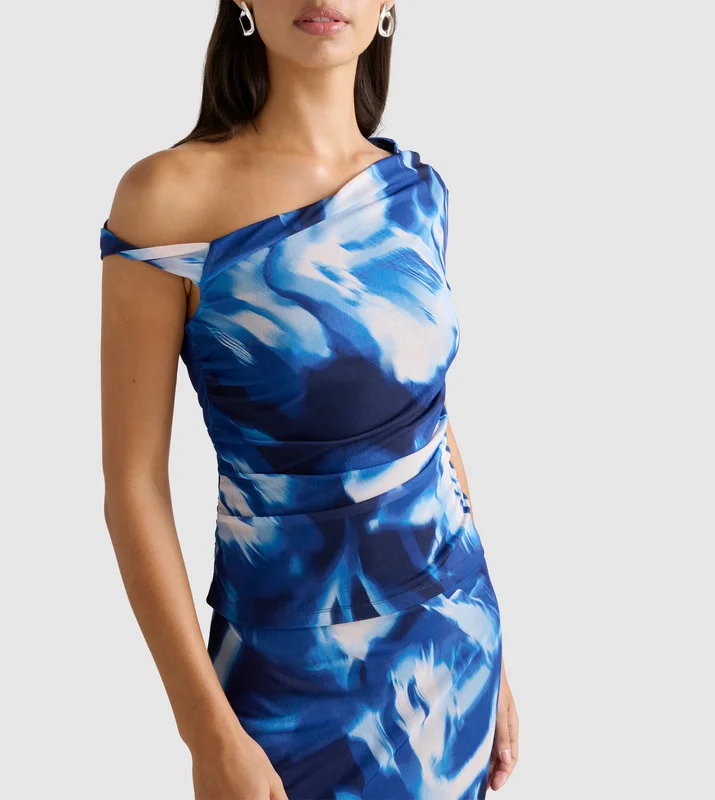 forever new  MIA Mesh Twist Side Top for Women | Best Price UAE